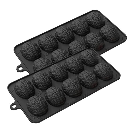 XKHBDL Brain Chocolate Mold, Halloween Brain Silicone Molds 10-Cavity for Halloween Chocolate, Candy, Jello, Cupcake, Treats