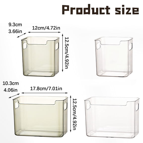 XKHBDL Clear Plastic Multi-Purpose Organizer Bins, Fridge Side Door Storage Box Set for Refrigerator, Cabinet, Pantry - Storage for Small Items, Fruits, Vegetables