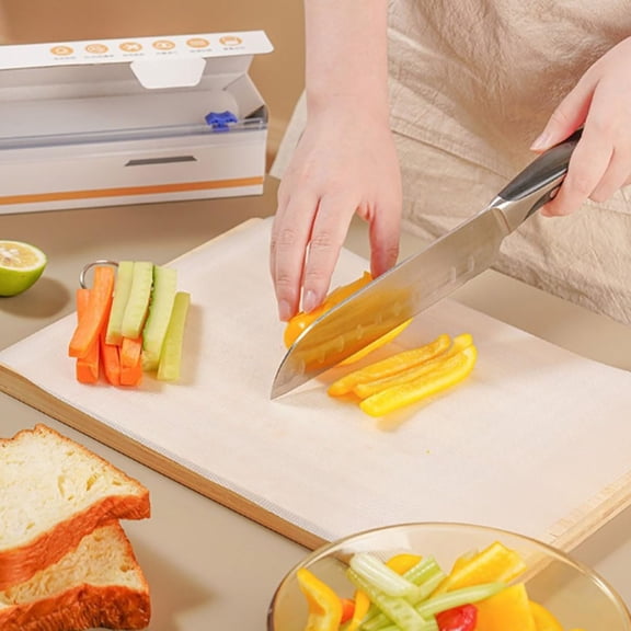 XKHBDL Disposable Plastic Cutting Board | Easy to Use Flexible Cutting Board Sheets with Built in Sliding Cutter | for Thanksgiving Cooking Prep, Commercial, Traveling, Tailgating, Camping