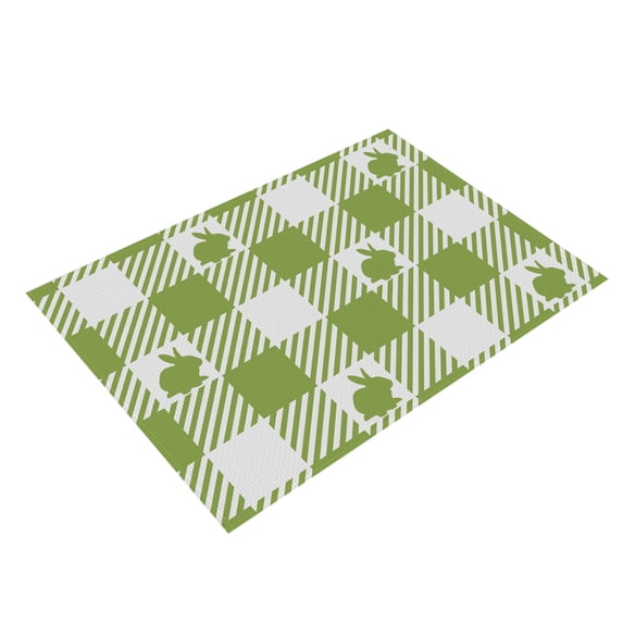 XKHBDL Easter Peeps Placemats, Hop Bunny Table Mats, Seasonal Spring Washable Place Mats Table Decoration for Easter Bunny Holiday Farmhouse Gathering Party Dinner