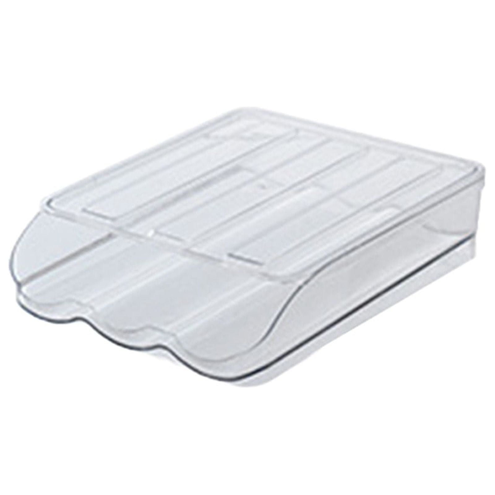 XKHBDL Egg Holder for Fridge, Automatic Rolling Egg Container for Refrigerator, Stackable Fridge Organizers and Storage with Lid, Clear Plastic Egg Dispenser & Tray