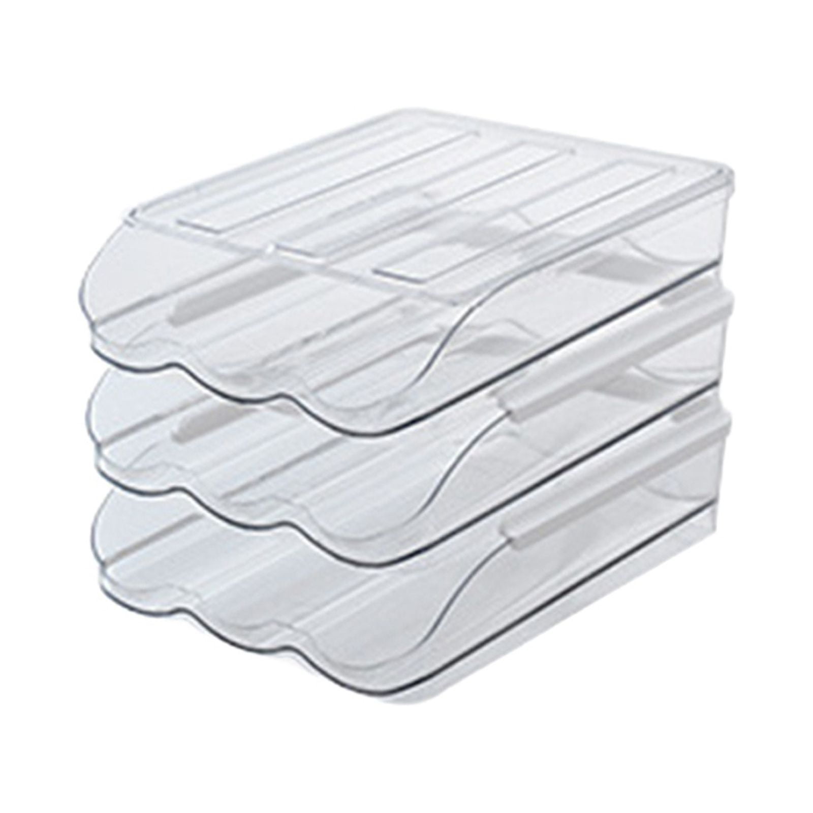 XKHBDL Egg Holder for Fridge, Automatic Rolling Egg Container for Refrigerator, Stackable Fridge Organizers and Storage with Lid, Clear Plastic Egg Dispenser & Tray