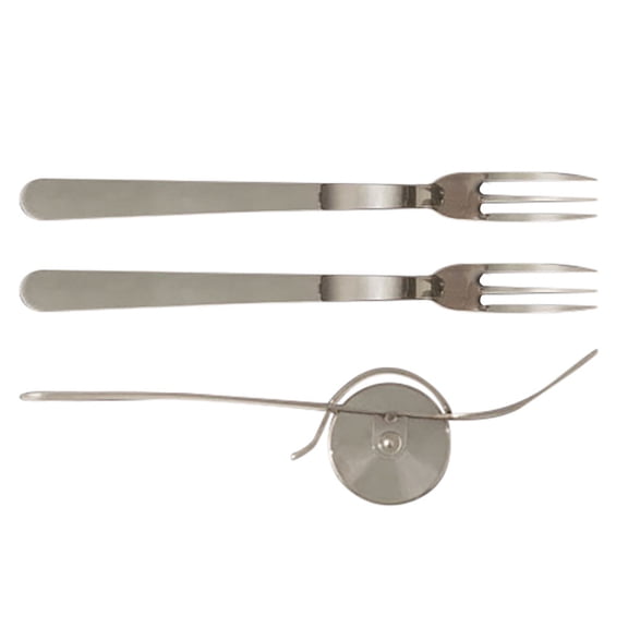 XKHBDL Fork with Pizza Cutter Pizza Roller Fork Combo Easy Rolling Cutter Cutting Pie, Pizza Knife and Fork, Stainless Steel Pizza Knife Super Sharp and Easy To Clean Slicer, Safety