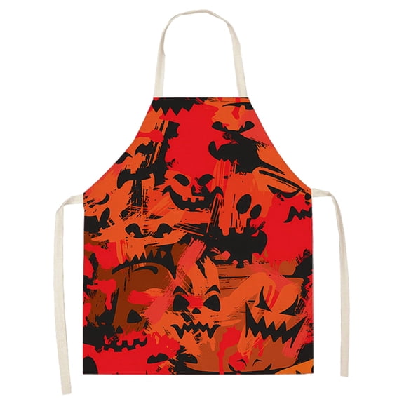 XKHBDL Halloween Apron for Women and Men – Witch and Pumpkin Kitchen Cooking Apron with Adjustable Straps, Fall Baking BBQ Apron, Waterproof and Durable, Halloween Party Supplies Kitchen Decor