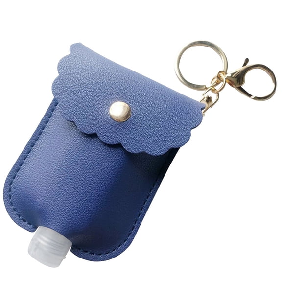 XKHBDL Hand Sanitizer Holder, Portable Leather Hand Sanitizer Travel Keychain Empty Squeeze Bottles Refillable Container for Toiletry Lotion Liquid Soap Shampoo