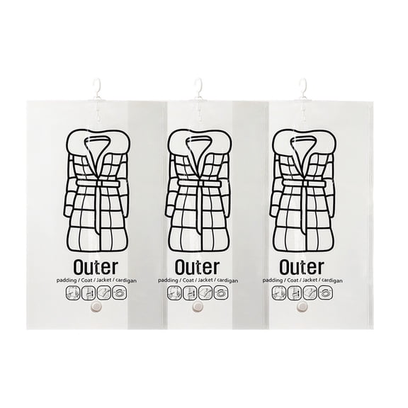 XKHBDL Hanging Vacuum Storage Bag Reusable Space Saver Compressed Bag for Clothes Vacuum Storage Bags for Home Closet Organization