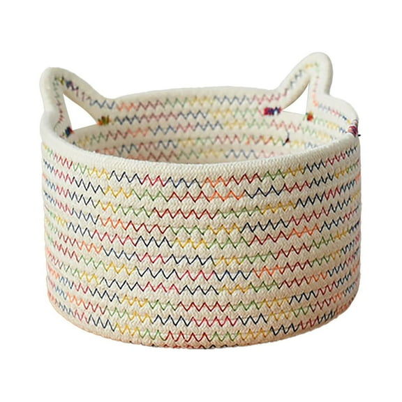 XKHBDL Large Laundry Basket, Toy Storage, Nursery Hamper, Woven Cotton Rope Basket for Blankets, Living Room Decor Organizer, Soft & Durable Hamper with Handles