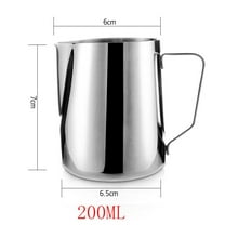 XKHBDL Milk Frother Cup, Stainless Steel Frothing Pitcher - Laser-Welded Handle & Precise Measurement Markings, Milk Craft Coffee Latte Frothing Art Jug Pitcher Mug Cup