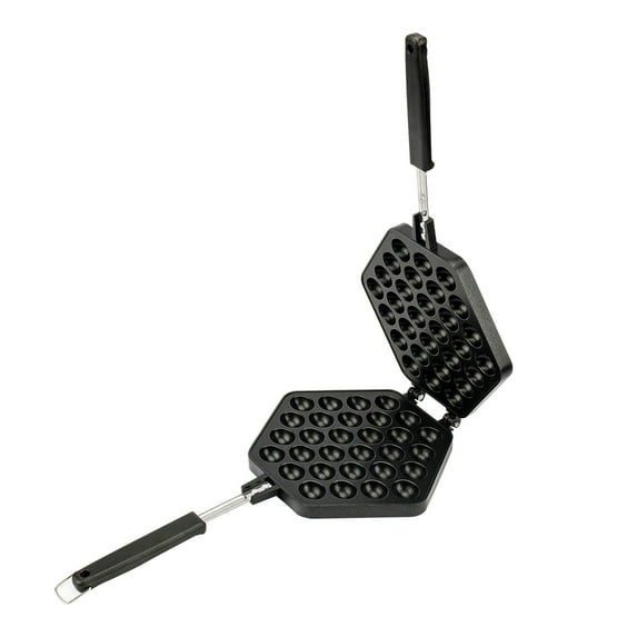 XKHBDL Non-stick Cast Aluminum Stovetop Waffle Iron, Camping Waffle Maker Pan, Portable Stove Top Aluminum Waffle Maker Pan for Family Breakfast Baking