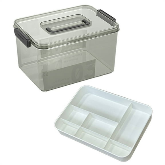 XKHBDL Plastic Storage Box with Removable Tray, Portable Craft Organizers and Storage Bins with Lid, Clear Art Storage Container for Organizing Sewing, Crayon, Tool, Playdoh