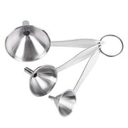 XKHBDL Small Funnels for Filling Bottles, 3 Pcs Stainless Steel Kitchen Funnel Set, Food Grade Mini Metal Funnel for Transferring Oil Liquid, Easy Cleaning