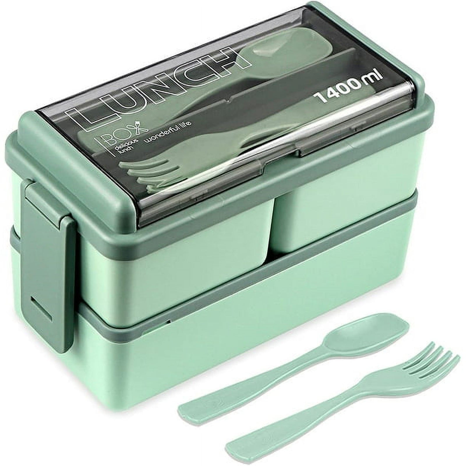XKHBDL Stackable Lunch Box, Leakproof Bento Box with Spoon Fork, Food ...