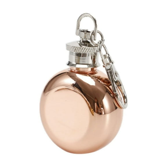 XKHBDL Stainless Steel Round Hip Flask, Hidden Flasks for Liquor for Men, Mini Small Pocket Flask,Mini Pocket Wine Bottle with Keychain Pocket Whiskey Bottle