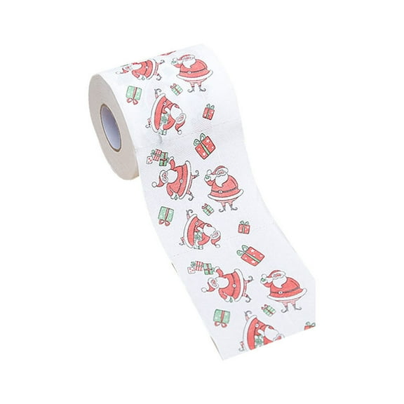 XKHBDL Toilet Paper Cartoon Pattern Disposable, Merry Christmas Toilet Paper Santa Tissue Napkin Disposable Toilet Paper Prank for Fun Birthday Party Gift Idea