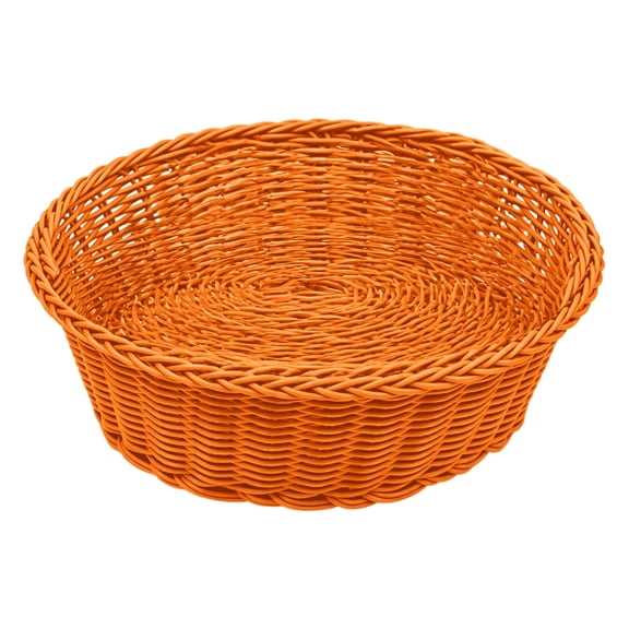 XKHBDL Woven Breads Baskets, Imitation Rattan Fruit Storage Bowls, Stackable Handwoven Serving Basket, Poly-Wicker Round Basket Set for Organizing, Decorative Gift Basket for Countertop, Pantry
