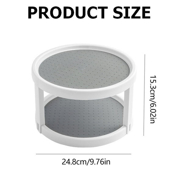 XKHHLH 2 Tier 10" Turntable Lazy Susan Spice Organizer - Rotating Seasoning Rack Spinner for Pantry Cabinet Kitchen Countertop - Multiuse Two Tier Rotating Organization Rack, Table Top Organizing