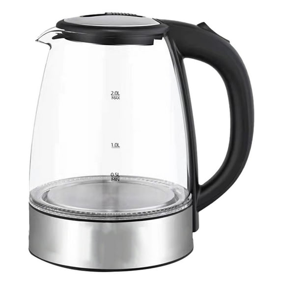 XKHHLH 2L Electric Kettle Glass, 1500W Fast Boiling Hot Water Boiler with Auto Shut-Off, BPA-Free, Borosilicate Glass, Stainless Steel Interior, Wide Opening, Cordless Tea Kettle