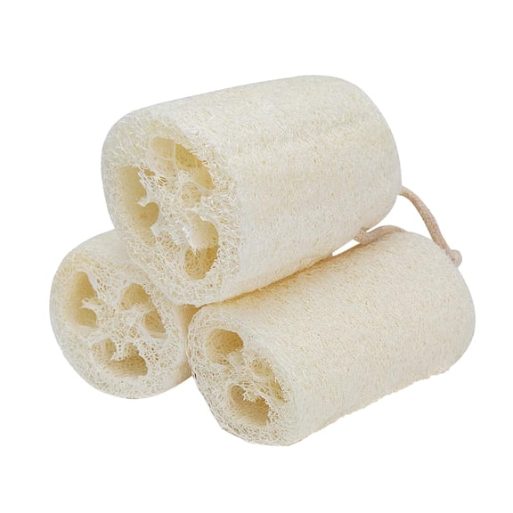 XKHHLH 3 Pack Natural Loofah Body Scrubber Sponge, Organic Luffa for Exfoliating & Smooth Skin Cleansing, Ideal for Men & Women, Spa & Shower Use
