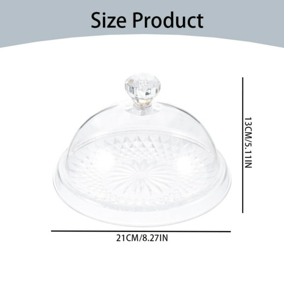 XKHHLH Acrylic Cake Plate with Dome, Cake Stand with Cover, Diamond Pattern Serving Platter with Lid for Display, Party, Entertaining, Diamond Shaped Handle