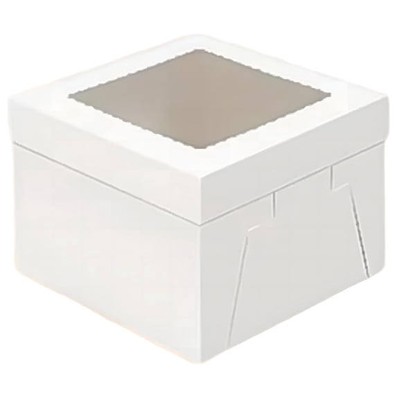 XKHHLH Cake Boxes, Disposable Cake Transport Container, Cake Carrier, White Cake Holder with Large Window, for Bakery Cookies Pies Cupcakes Pastry