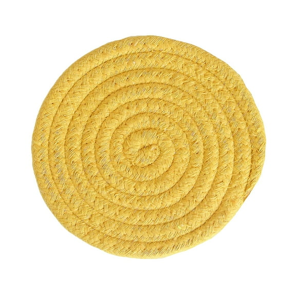 XKHHLH Cup Mat Absorbent Cup Pad Heat-Resistant Table Mat Handmade Woven Cotton Pot Mat Retro Pot Pad Multipurpose Soft Cup Mat for Pot Bowl Plate Cup