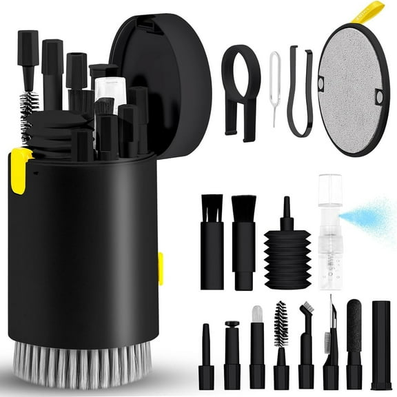XKHHLH Electronics Cleaning Kit with Retractable Big Brush, Keyboard Cleaner Kit, Portable, 20 in 1 Multi-Tool Kit for Phones, Tablet, Computer, PC Monitor,TV Camera Lens