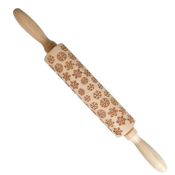 XKHHLH Embossed Rolling Pins for Baking, Small Wooden Roller Pin with Textured Pattern, Best Gift for Wedding, Holiday, Mother, Friends