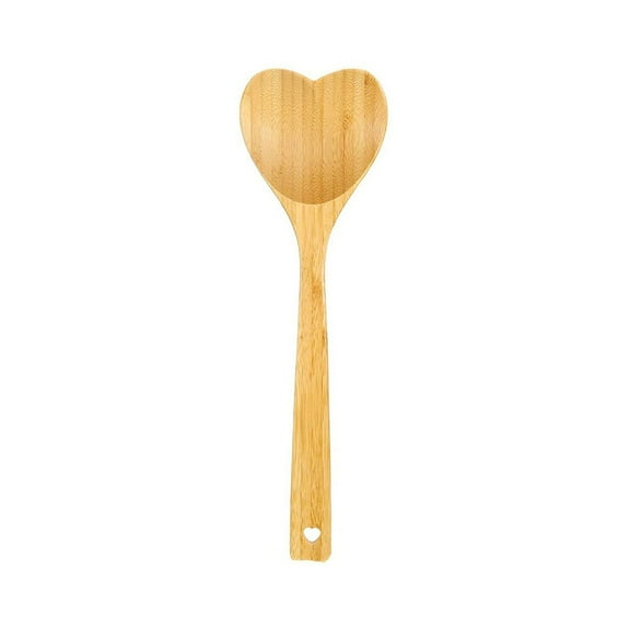 XKHHLH Heart Shaped Bamboo Spoon - Wooden Serving Mixing Spoon - Vintage Country Kitchen Wood Utensil - Unique Gift Idea by PRIZE HOME