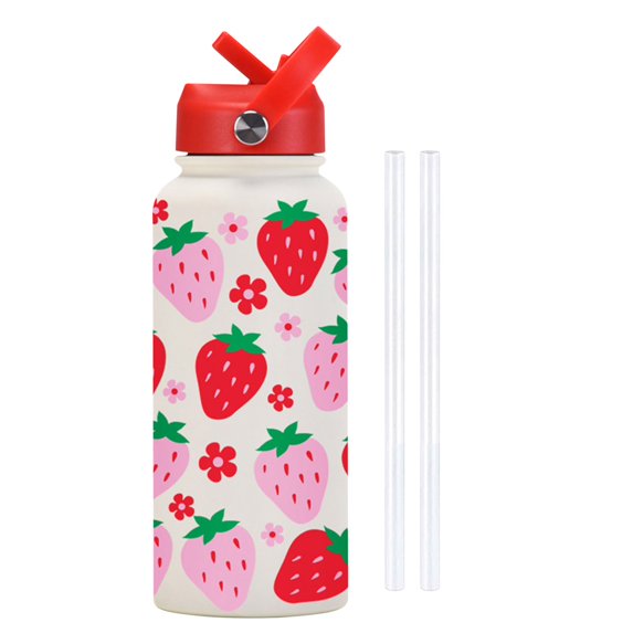 XKHHLH Insulated Water Bottle with Straw and Lid Stainless Steel Water Bottle for Men,Girls with Handle Vacuum Insulated jug for Workout Gym Soccer and Sports