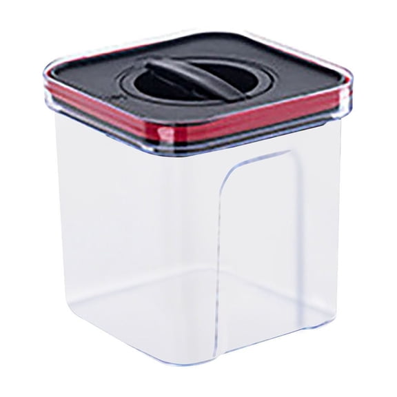 XKHHLH Kitchen Pantry Airtight Smart Seal Dry Food Storage with Lid, Modular, Stackable, Square, Clear Canister for Cereal, Sugar, Flour, Snack, Coffee, Pasta Container