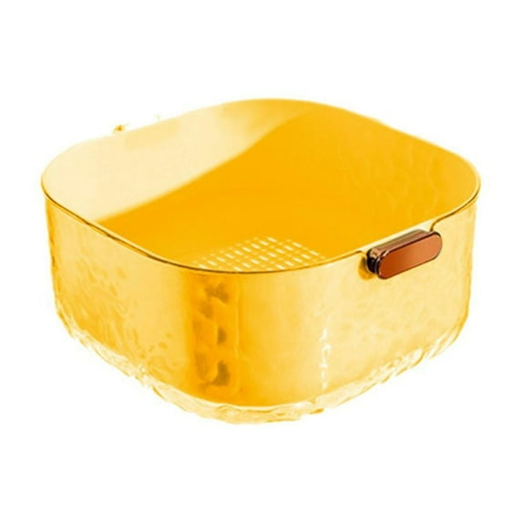 XKHHLH Large Kitchen Strainer Colander Bowl Set, Double-Layer Plastic Fruits Vegetable Washing Basket, Drain Bowls for Cleaning Washing Mixing, Detachable