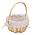 thumbnail image 1 of XKHHLH Natural Woven Wicker Basket with Handle - Round Rattan Storage Basket for Easter Eggs, Gifts, Flowers & Fruit, Rustic Farmhouse Decor for Home & Kitchen, 1 of 8
