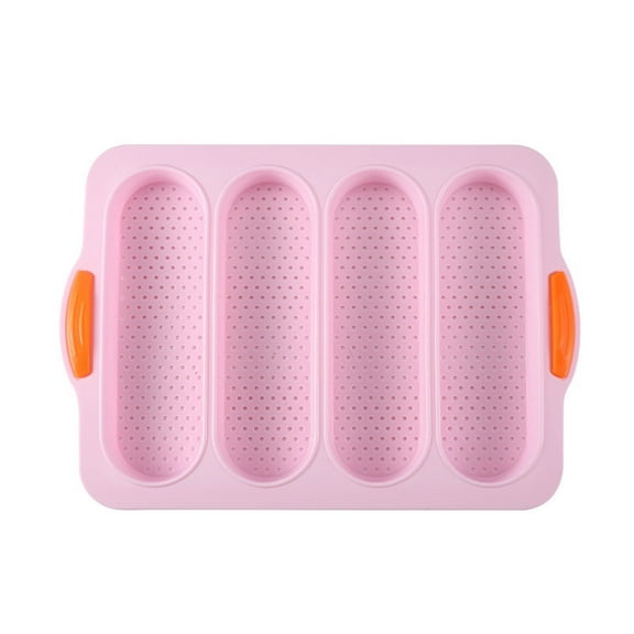 XKHHLH Nonstick Silicone Baguette Pan French Bread Baking Loaves Bake Mould Toast Bakers Molding 4 Gutter Oven Toaster Pan Waves Silicone Sandwich Tray