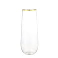 thumbnail image 1 of XKHHLH Plastic Champagne Flutes, Stemless Disposable Gold Rim Toasting Glasses, Crystal Clear Cocktail Cups Drinkware Shatterproof Ideal for Party Wedding Birthday, 1 of 9
