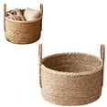 thumbnail image 1 of XKHHLH Seagrass Woven Storage Basket with Handles, Natural Handwoven Round Organizer Basket for Blankets, Toys, Towels, Laundry and Fireplace Wood Home Decor, 1 of 5