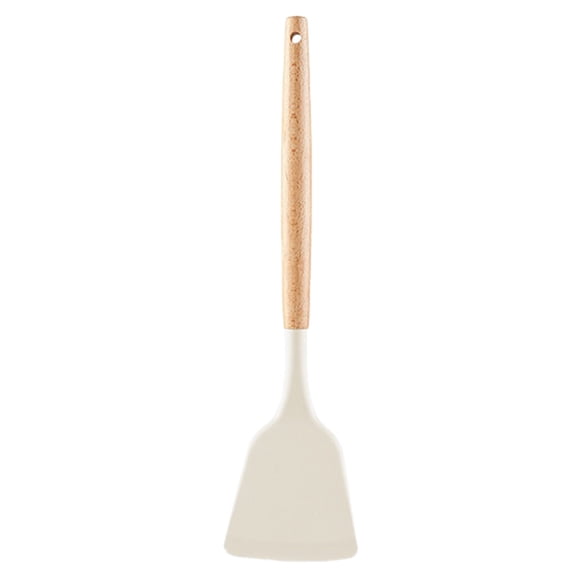 XKHHLH Silicone Cooking Spatula, Heat Resistant Solid Turner, Non Stick Slotted Spatulas with Wooden Short Handle,Ideal Wood Kitchen Utensils Set for Frying, Baking, Flipping, Turning