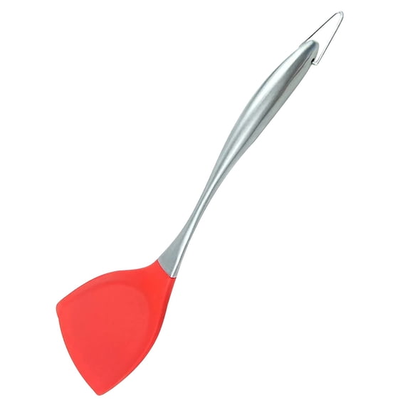 XKHHLH Silicone Wok Turner BPA Free 600ºF Spatula Stainless Steel Handle for Non Stick Cookware