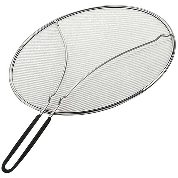 XKHHLH Splatter Screen for Frying Pan - 14 Inch Stainless Steel Grease Splatter Guard - Cover Oil Splash when Sizzling Bacon, Cooking Fried Chicken or Popcorn