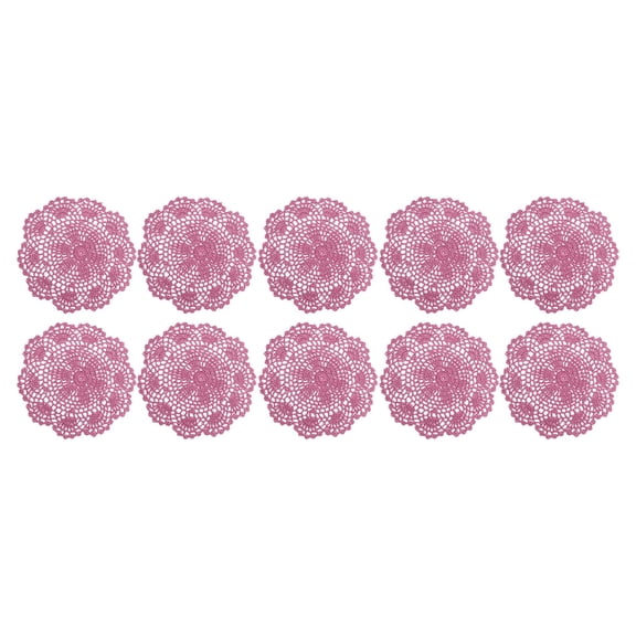 XKHZJL 10 Pcs Cute Crochet Doilies Crochet Flower Coasters Handmade Cotton Coaster Round Lace Placemats with Floral Patterns Doily Cloth Set Spring Wedding Easter Party Decoration