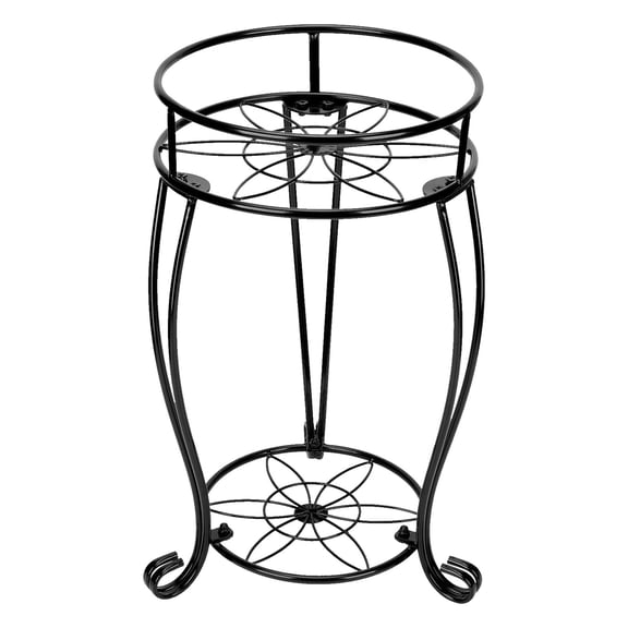 XKHZJL 19.3 Inch Round Indoor Planter Stand,Metal Plant Stands Outdoor, 2 Tier Flower Pot Stand Holder Rack Display for Home,Kitchen,Patio,Garden, Corner, Balcony and Bedroom
