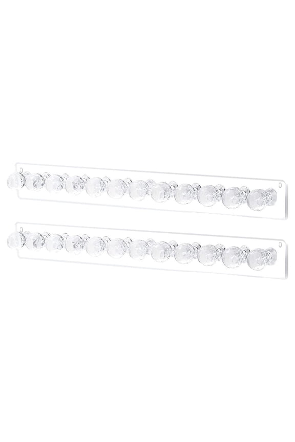2Pcs Hanging Jewelry Organizer Wall Mount Crystal Holder Necklace Wall Hanger, Wall Necklace Holder for Women, Acrylic Bracelet Holder Organizer Jewelry Rack Adhesive Hooks Necklace Storage