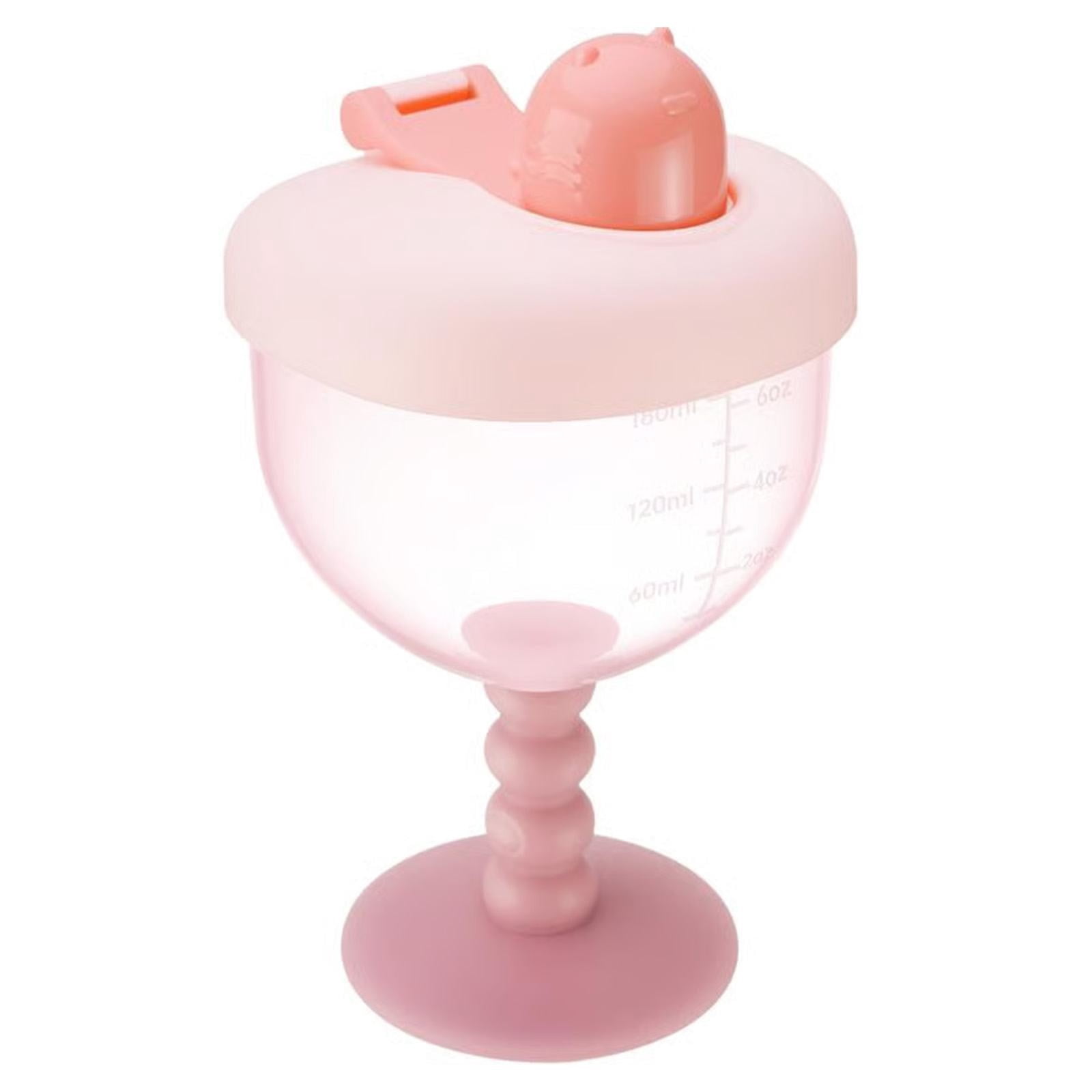 XKHZJL Baby Goblet Cup with Lid for Ages 12 Months+, Travel Sippy Cup with Easy Measurement Marks, Elegant Wine Glass Design Toddler Cup, Durable and Odorless Baby Drinking Cup