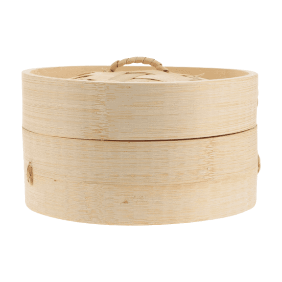 XKHZJL Bamboo Steamer Basket Set, Round Bamboo Steamers with Lids for Healthy Steaming of Dumplings Bao Buns Vegetables and Meat