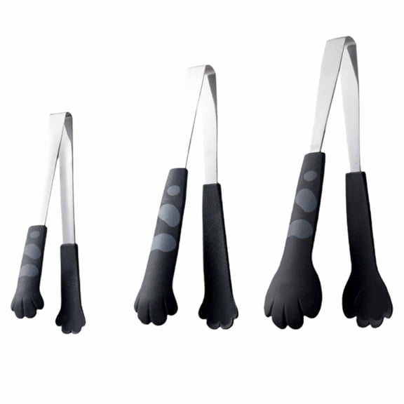 XKHZJL Cat Paw Tongs Kitchen Decoration Stainless Steel Tiny Tongs Cute Food Cat Kitchenware Kitchen Accessories Xmas Gift for Cooking BBQ Grilling Sweets