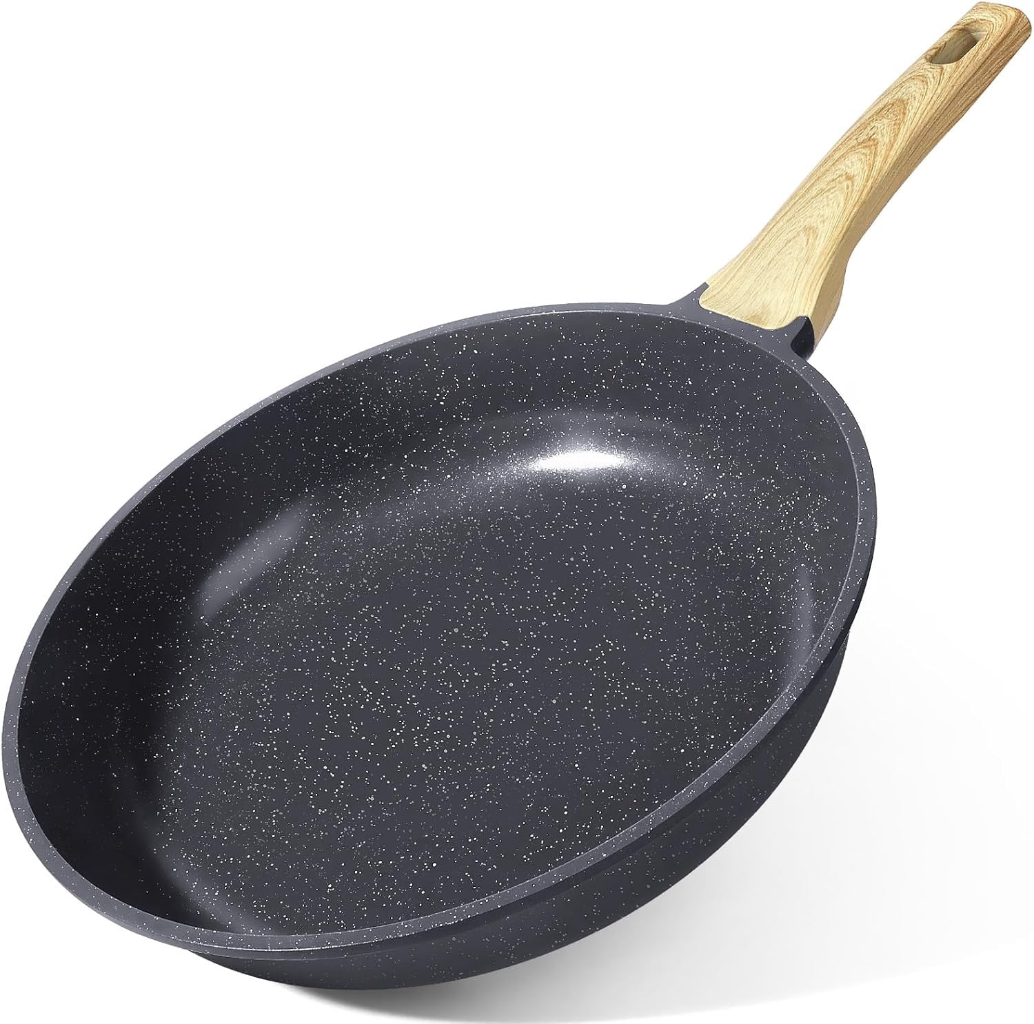 XKHZJL Ceramic Nonstick Frying Pan - Healthy Non-Toxic Non Stick Skillet Omelette Pans, Induction Compatible Chef Pan, PFAS & PFOA-Free, Dishwasher Safe, Stay Cool Handles