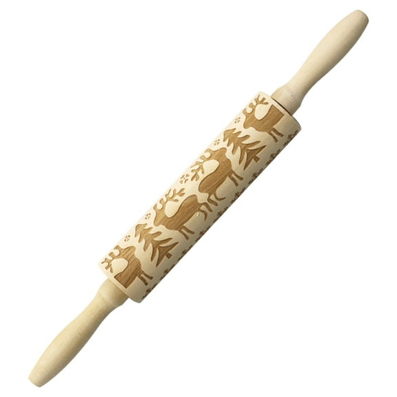 XKHZJL Christmas Gifts Wooden Embossed Rolling Pin for Baking, Stocking Stuffers Gifts for Women, Embossing Rolling Pins with Snow Pattern Designs for Baking Cookies Stamps Roller DIY Tools