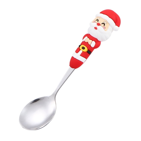 XKHZJL Christmas Spoon Set - Stainless Steel Coffee Spoons with Santa Snowman for Dinner Tableware, Dessert, Tea, Soup Stirring