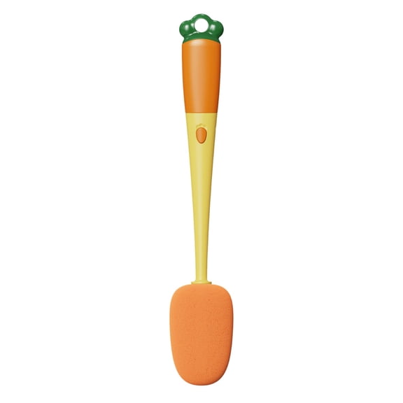 XKHZJL Cleaning Brush in Carrot Shape, Multifunctional Cup Brush, Sponge Brush, Long Handle Bottle Cleaner Brush for Bottles, Narrow Neck Containers