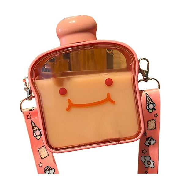 XKHZJL Cute Girl Heart Crossing Water Cup Girl Student Fruit B Cup Children Portable Plastic Cup