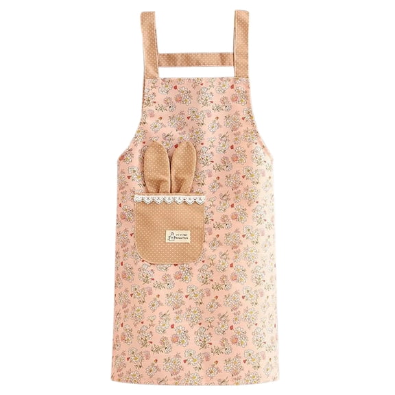 XKHZJL Floral Aprons for Women, Adjustable Kitchen Aprons with Pockets Apron Chef Bakers Apron for Cooking Baking Gardening Apron Gift for Mom Wife Sister Grandma